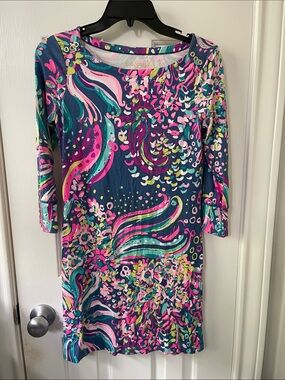Lilly Pulitzer Multicolor Floral-Print Shift Dress - Navy & Pink